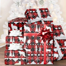 Nordische Sweater White Red Kariert Winter Animals