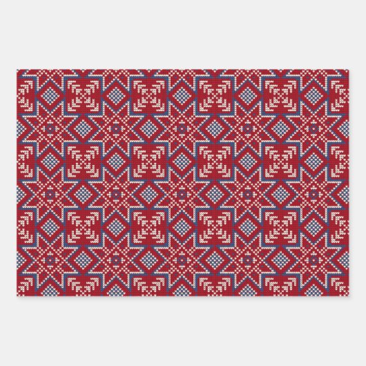 Nordische Sweatmuster Geschenkpapier Set (Vorderseite 3)