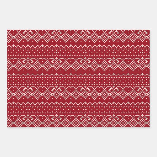 Nordische Sweatmuster Geschenkpapier Set (Vorderseite)