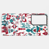 Nordische Tiere Scandia Element Weihnachtsschmuck Samsung Galaxy Hülle (Linke Seite)