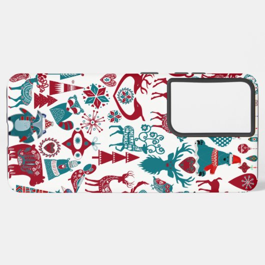 Nordische Tiere Scandia Element Weihnachtsschmuck Samsung Galaxy Hülle (Linke Seite)