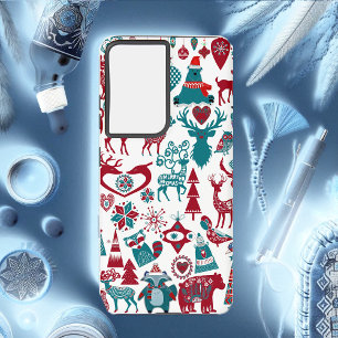 Nordische Tiere Skandinavien Element Weihnachtsdek Samsung Galaxy Hülle
