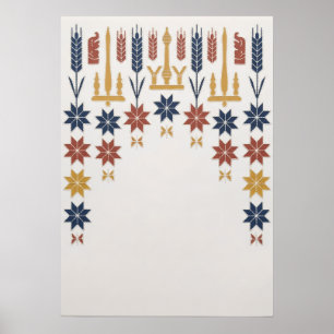 Nordische Volkskunst Geometrischer Scandi-Webart Poster