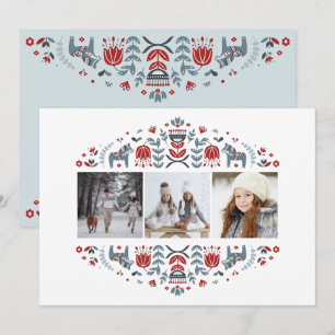 Nordische Volkskunst   Weihnachts-Mehrfachfoto Feiertagskarte
