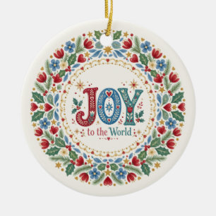 Nordische Volkskunst Weihnachtsfreude Keramik Ornament