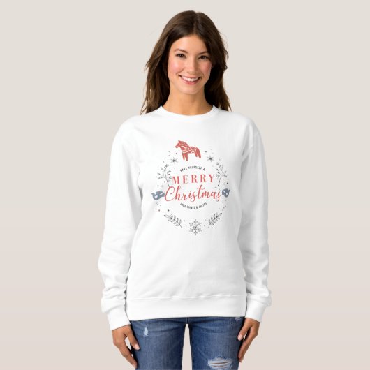 Nordische Weihnachten frohe Weihnachten Sweatshirt (Vorne ganz)