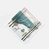 Nordische Weihnachten | Joy Woodland Winterurlaub Serviette (Ecke)