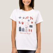 Nordische Weihnachten Merry and Bright T-Shirt (Vorderseite)