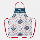 Nordische Weihnachten mit Rentier und Schneeflocke Schürze (Vorderseite)