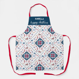 Nordische Weihnachten mit Rentier und Schneeflocke Schürze