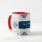 Nordische Weihnachten mit Rentier und Schneeflocke Tasse (Vorderseite Links)