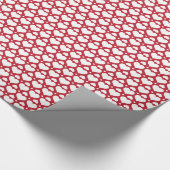 Nordische Weihnachten mit rot-weißen Herzen Geschenkpapier (Ecke)