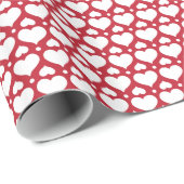 Nordische Weihnachten mit rot-weißen Herzen Geschenkpapier (Rolleneckpunkt)