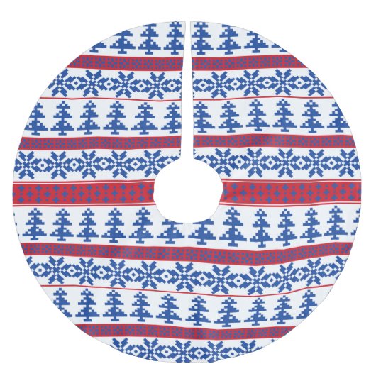 Nordische Weihnachtsbäume Polyester Weihnachtsbaumdecke (Vorderseite)