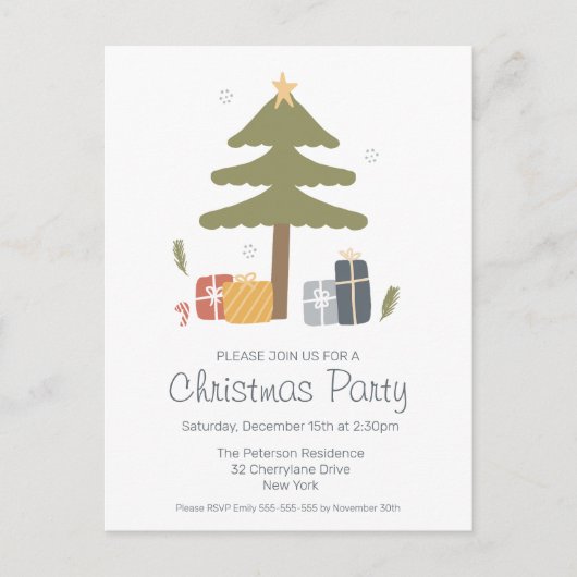 Nordische Weihnachtsbaumfeier Postkarte (Vorderseite)