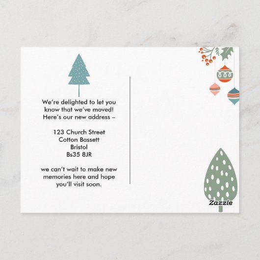 Nordische Weihnachtsfeiertage Adressierung Skandin Postkarte (Rückseite)