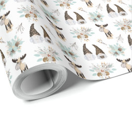 Nordische Weihnachtsfeiertage Festspiele und Elche Geschenkpapier