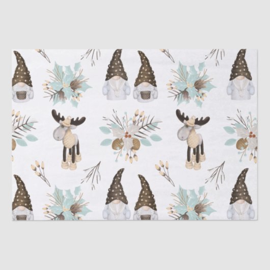 Nordische Weihnachtsfeiertage Festspiele und Elche Seidenpapier (Vorderseite)