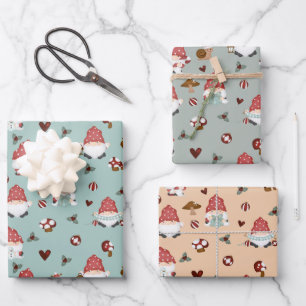 Nordische Weihnachtsgnomien Geschenkpapier Set