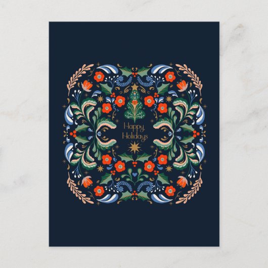 Nordische Weihnachtsgrüße Postkarte (Vorderseite)