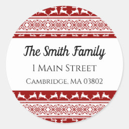 Nordische Weihnachtslandeadresse Runder Aufkleber