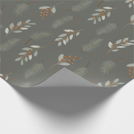 Nordische Weihnachtslandschaft Geschenkpapier (Ecke)