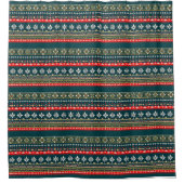 Nordische Weihnachtsmuster Duschvorhang (Vorderseite)