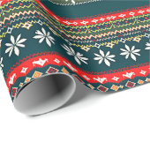 Nordische Weihnachtsmuster Geschenkpapier (Rolleneckpunkt)