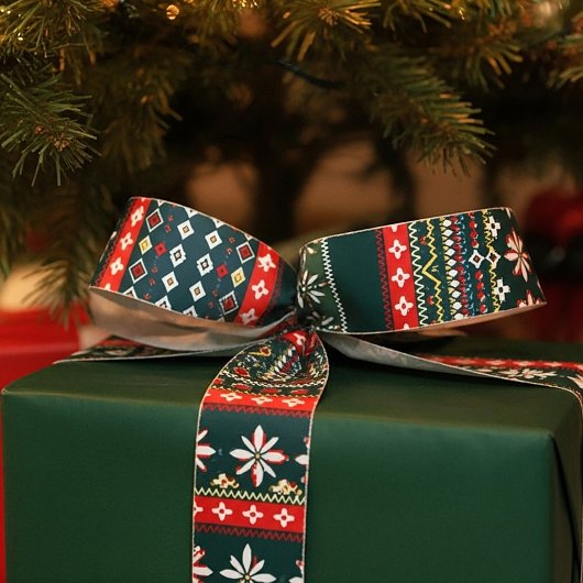 Nordische Weihnachtsmuster Satinband