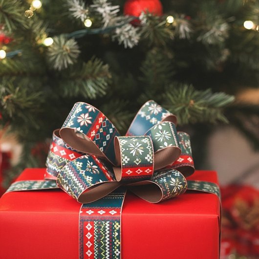 Nordische Weihnachtsmuster Satinband