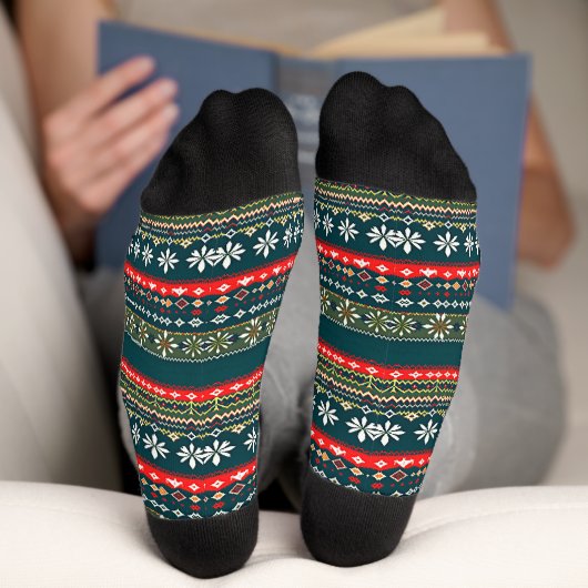 Nordische Weihnachtsmuster Socken (Unterseite)