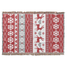 Nordische Weihnachtsren-Liebethrow-Decke