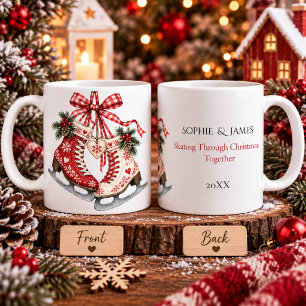Nordische Weihnachtsschlittschuhe Winterromantik Kaffeetasse