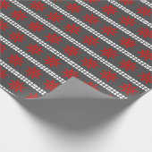 Nordische Weihnachtsschneeflockenmuster grau-weiß Geschenkpapier (Ecke)