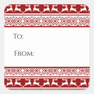 Nordische Weihnachtsskandinavische Rentier-Geschen Quadratischer Aufkleber