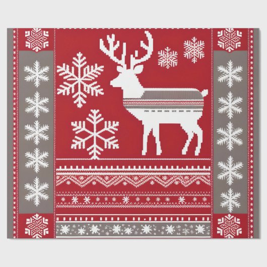 Nordische Weihnachtsverpackung Geschenkpapier (Flach)