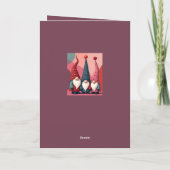 Nordische Weihnachtswichte Retro Moderner Weihnach Karte (Rückseite)