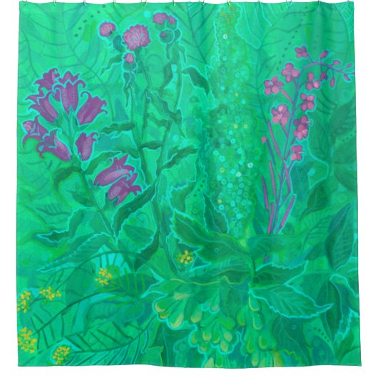 Nordische Wildblumen Sommerliche Blume Blumenmuseu Duschvorhang (Vorderseite)