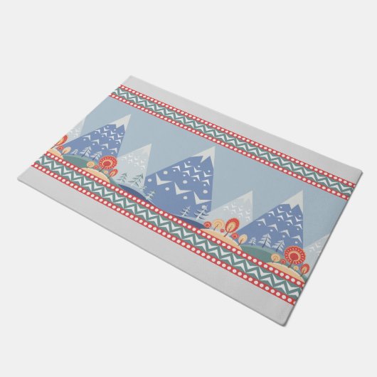 Nordische Wintergebirge Fußmatte (Schrägansicht)