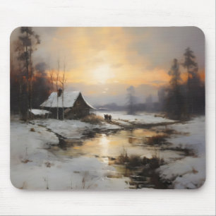 Nordische Winterlandschaft Mousepad