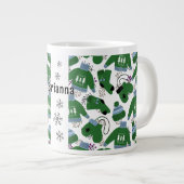 Nordische Wintersüßer und Grün-Mitten Jumbo-Tasse (Vorderseite Rechts)
