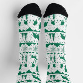 Nordische Wintertiere im Sweater Winter grün und w Socken (Oben)