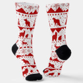 Nordische Wintertiere im Winter rot und weiß Socken (Gewinkelt)