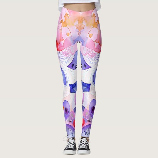 Nordischer Bär in Wasserfarbe Leggings (Vorderseite)