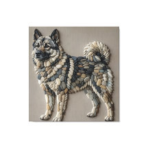 Nordischer Elchhund Natürlicher Kieselstein-Mosaik
