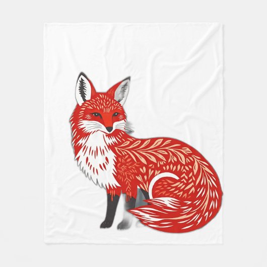 Nordischer Fox mit Leaf-Mustern Fleecedecke (Vorderseite)