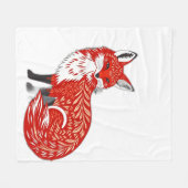 Nordischer Fox mit Leaf-Mustern Fleecedecke (Vorderseite (Horizontal))