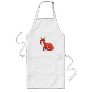 Nordischer Fox mit Leaf-Mustern Lange Schürze
