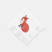 Nordischer Fox mit Leaf-Mustern Serviette (Ecke)