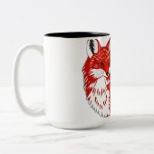 Nordischer Fox mit Leaf-Mustern Zweifarbige Tasse (Links)